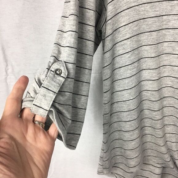 Truself gray striped Medium short sleeved teeshirt - Picture 4 of 5